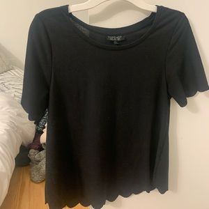 Top shop scallop black tee